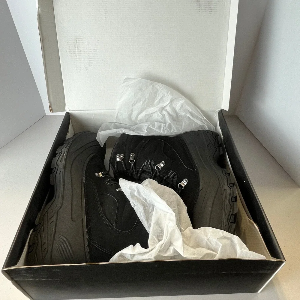 London Fog Breckenridge Boots Black Waterproof Insulated Lace Up Snow Men 13